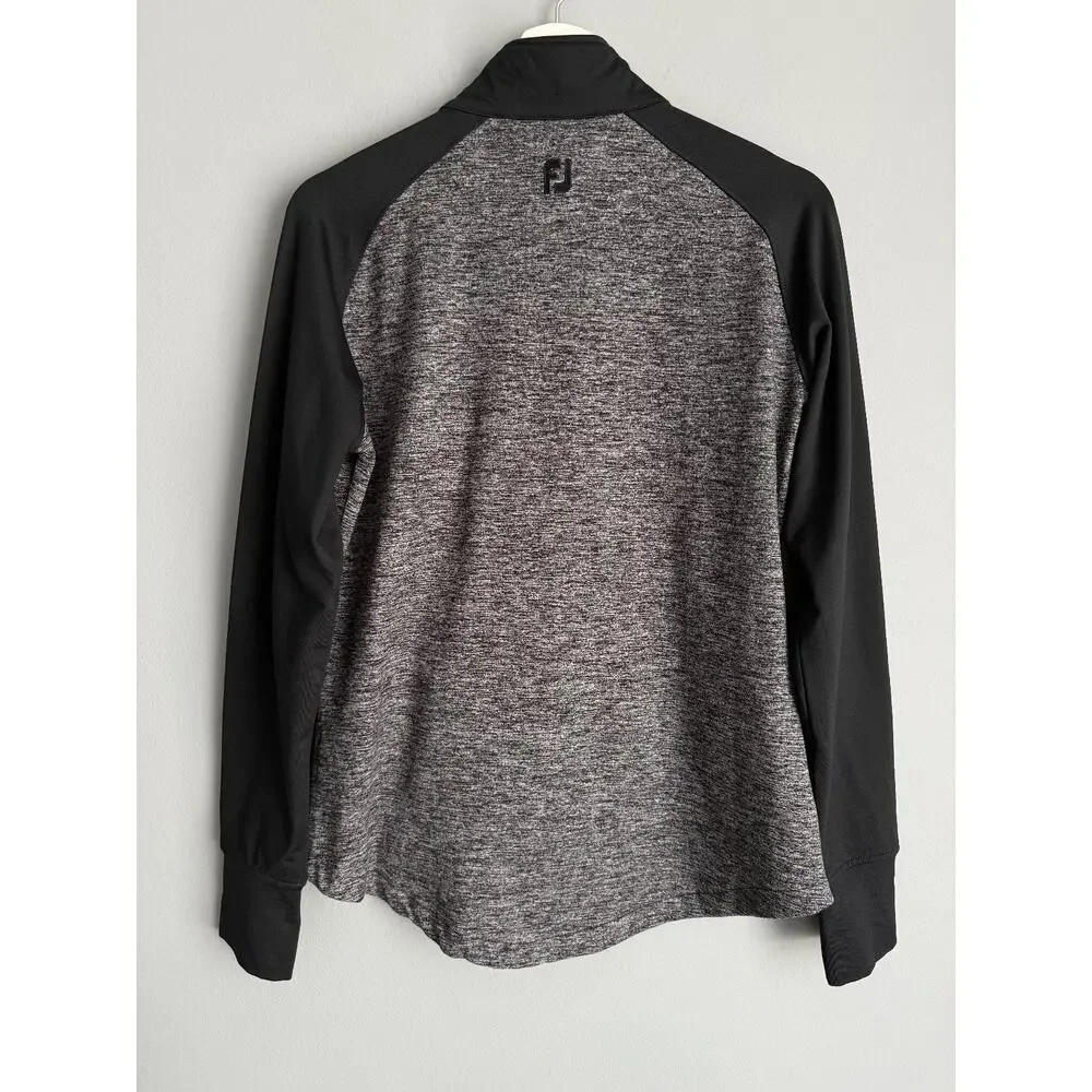 FootJoy Men's M Full Zip Golf Jacket Grey Black Athletic Performance Sporty